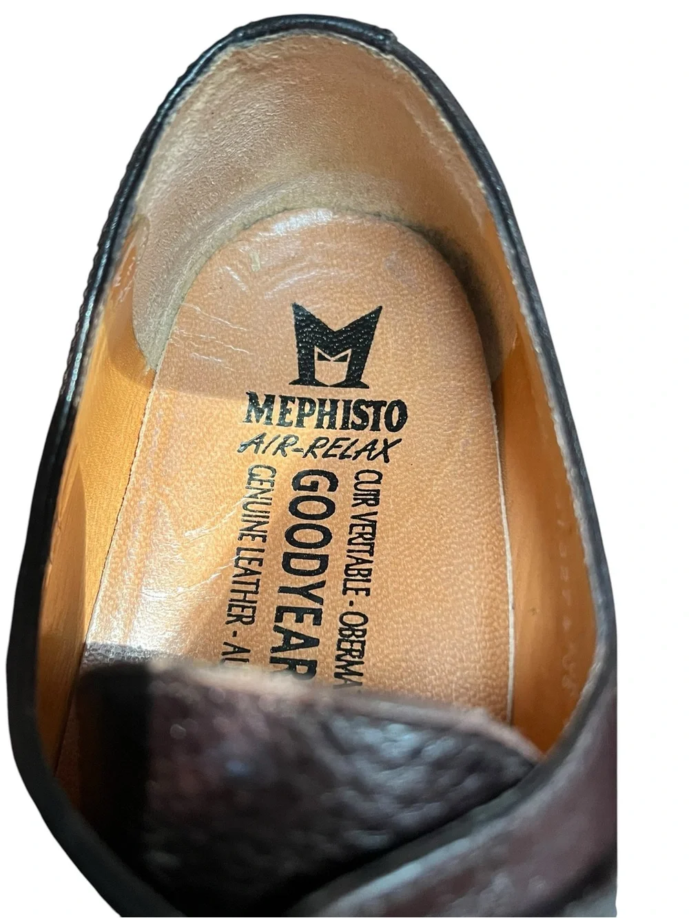 Mephisto Melchior Goodyear Welt Cap Toe Derby Dress Shoes Dark Brown Leather 10